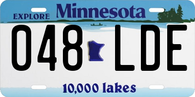 MN license plate 048LDE
