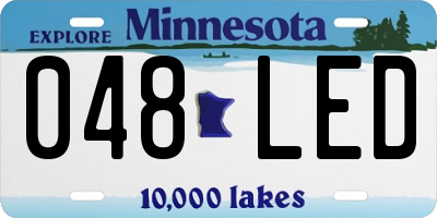 MN license plate 048LED
