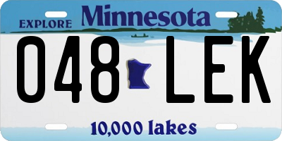 MN license plate 048LEK