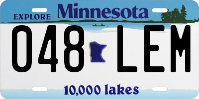 MN license plate 048LEM