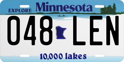 MN license plate 048LEN
