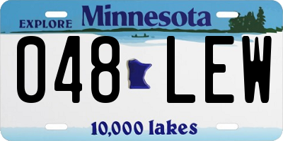 MN license plate 048LEW