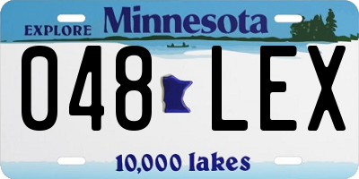 MN license plate 048LEX