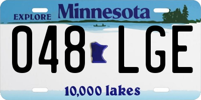 MN license plate 048LGE