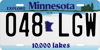 MN license plate 048LGW