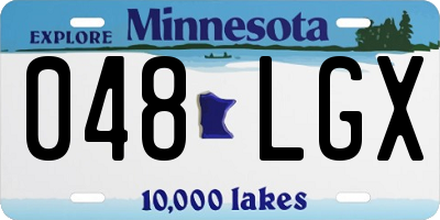 MN license plate 048LGX