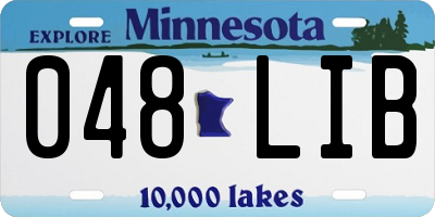 MN license plate 048LIB