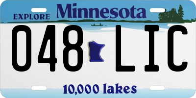 MN license plate 048LIC