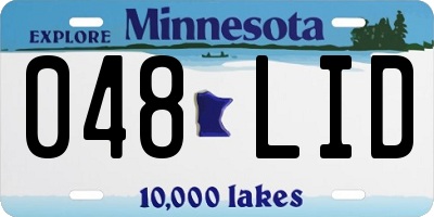 MN license plate 048LID