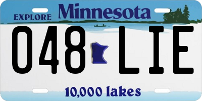 MN license plate 048LIE