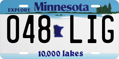 MN license plate 048LIG
