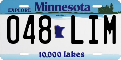MN license plate 048LIM