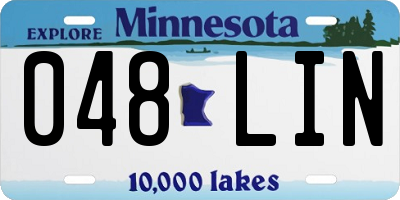 MN license plate 048LIN