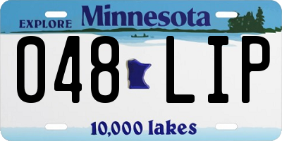 MN license plate 048LIP