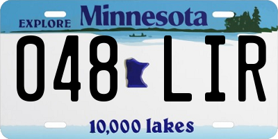 MN license plate 048LIR