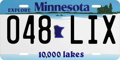 MN license plate 048LIX