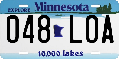 MN license plate 048LOA