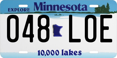 MN license plate 048LOE