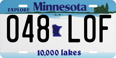 MN license plate 048LOF