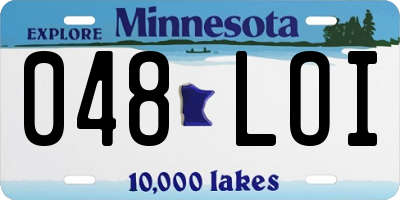 MN license plate 048LOI