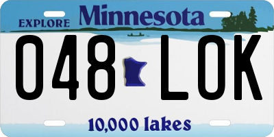 MN license plate 048LOK