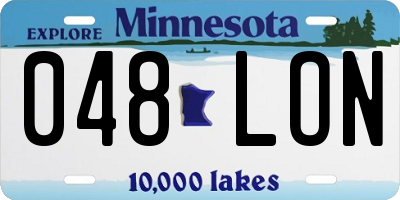 MN license plate 048LON