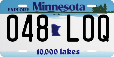 MN license plate 048LOQ