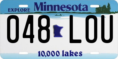 MN license plate 048LOU