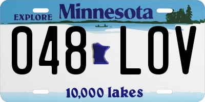 MN license plate 048LOV
