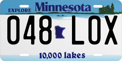 MN license plate 048LOX
