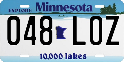 MN license plate 048LOZ