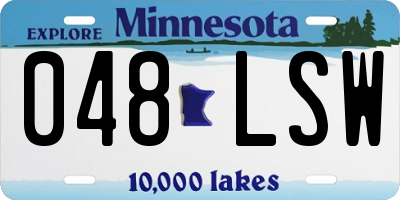 MN license plate 048LSW