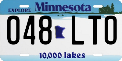 MN license plate 048LTO