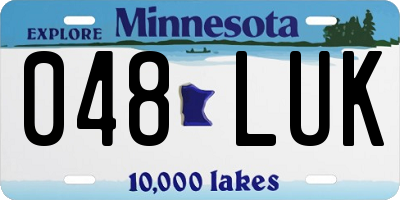 MN license plate 048LUK