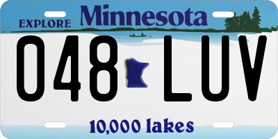 MN license plate 048LUV
