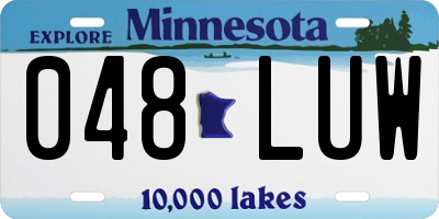 MN license plate 048LUW