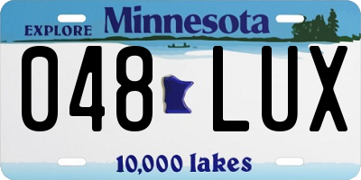 MN license plate 048LUX