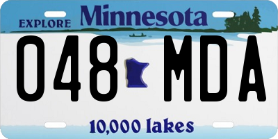MN license plate 048MDA