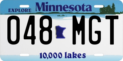 MN license plate 048MGT