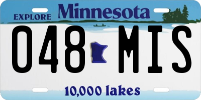 MN license plate 048MIS