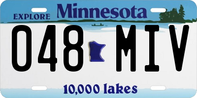 MN license plate 048MIV