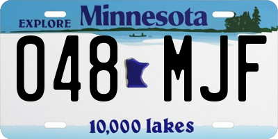 MN license plate 048MJF