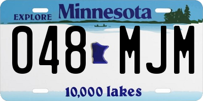 MN license plate 048MJM