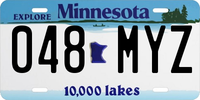 MN license plate 048MYZ