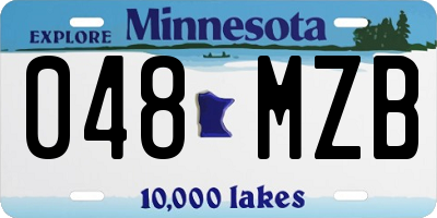 MN license plate 048MZB