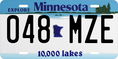 MN license plate 048MZE