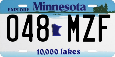 MN license plate 048MZF