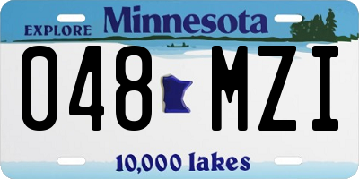 MN license plate 048MZI