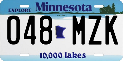 MN license plate 048MZK