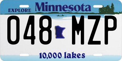 MN license plate 048MZP